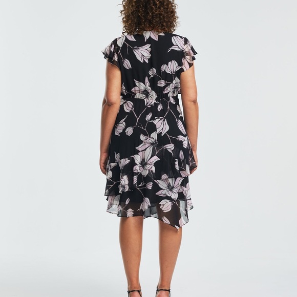 Estelle Azalea Black Floral Midi Dress - Picture 3 of 12